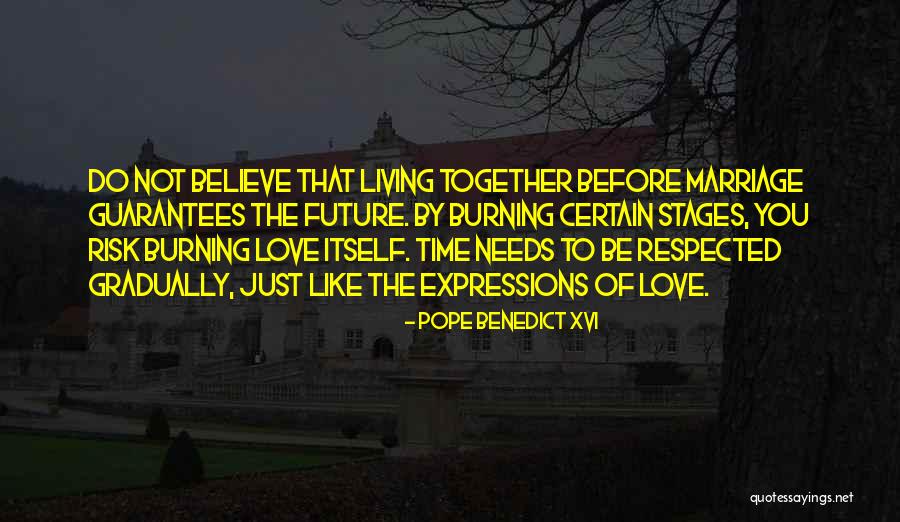 Living With Someone Before Marriage Quotes By Pope Benedict XVI