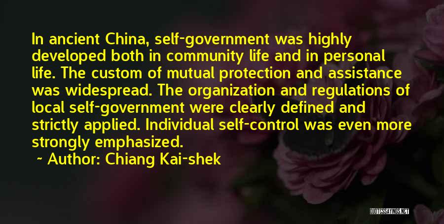 Local Self Government Quotes By Chiang Kai-shek