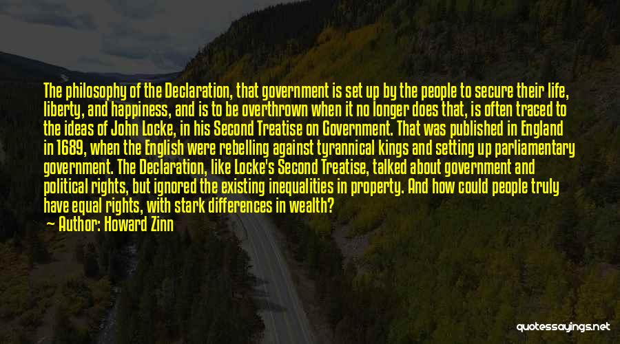 Locke Second Treatise Quotes By Howard Zinn