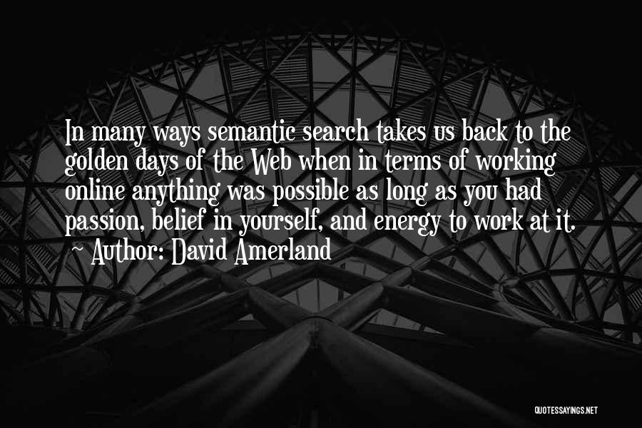 Long Days At Work Quotes By David Amerland