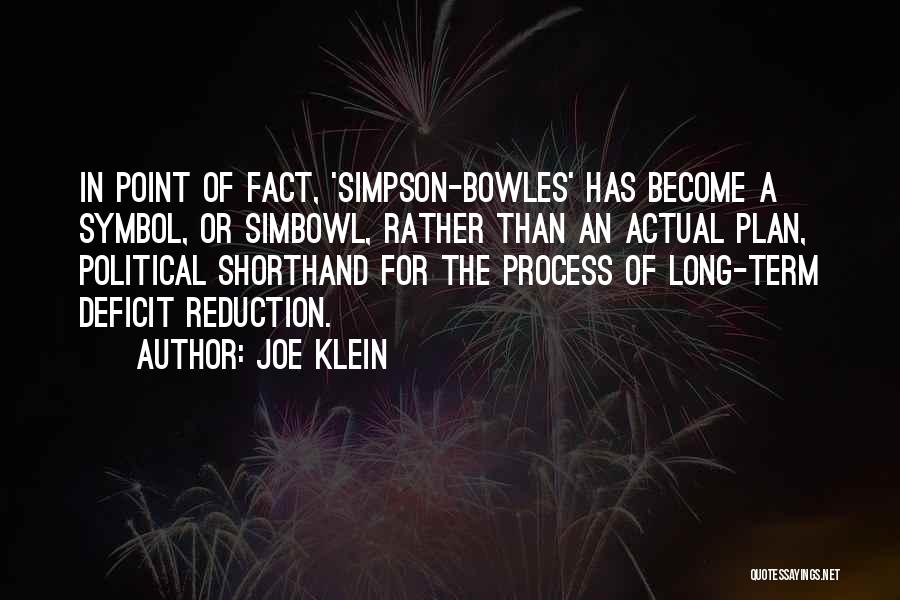 Long Term Plan Quotes By Joe Klein