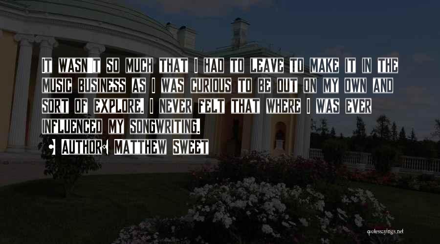 Long Winded Conversations Quotes By Matthew Sweet