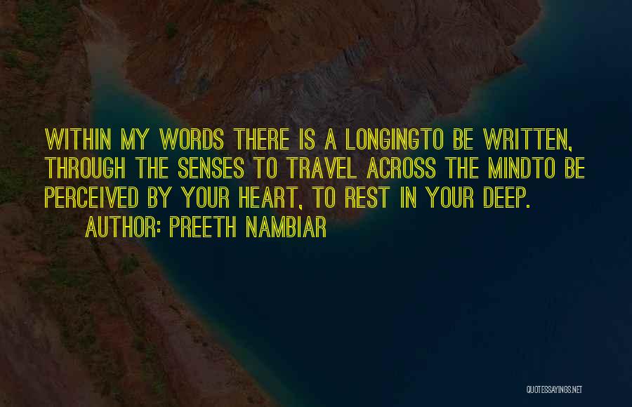 Longing For Travel Quotes By Preeth Nambiar