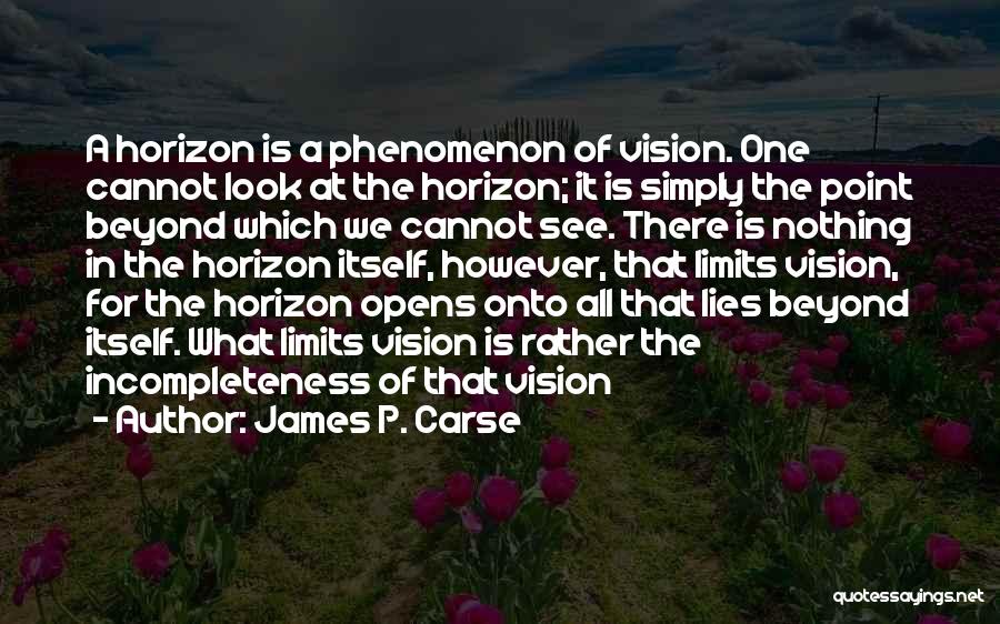 Look Beyond The Horizon Quotes By James P. Carse