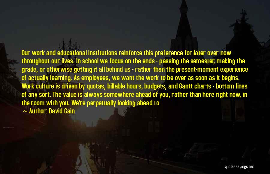 Looking Behind You Quotes By David Cain