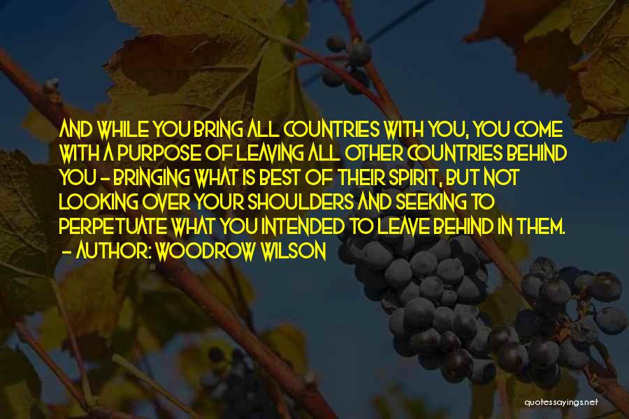 Looking Behind You Quotes By Woodrow Wilson