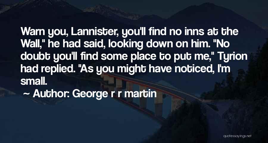 Looking Down At You Quotes By George R R Martin