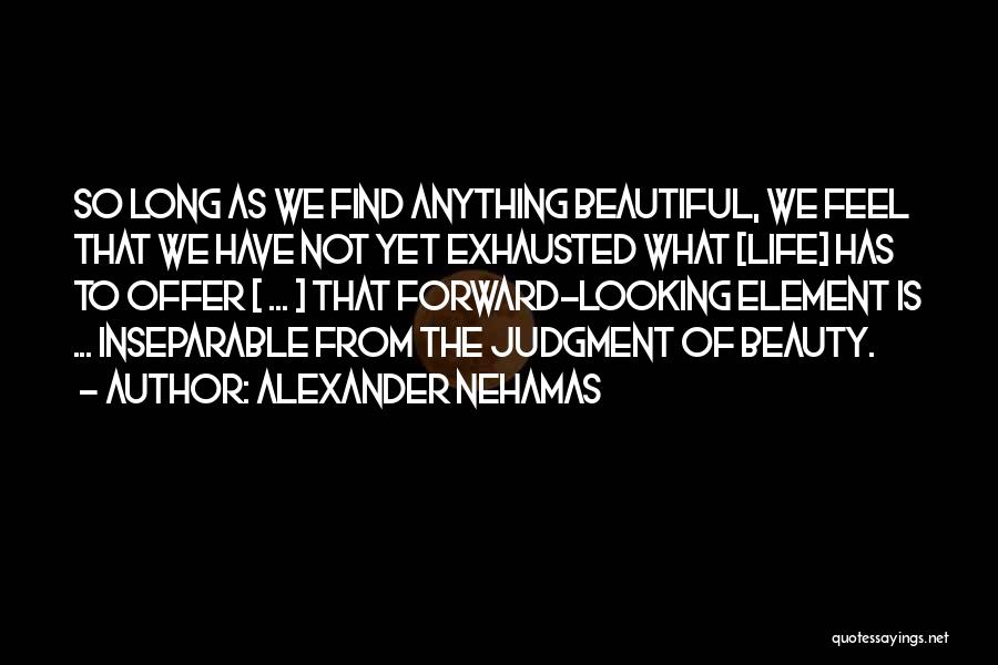 Looking Forward To Life Quotes By Alexander Nehamas