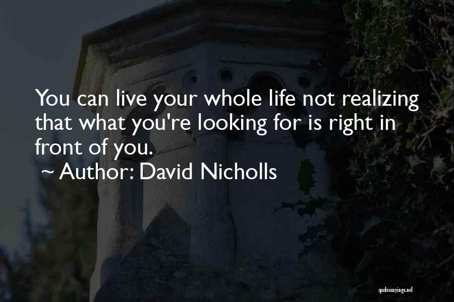 Looking Right In Front Of You Quotes By David Nicholls