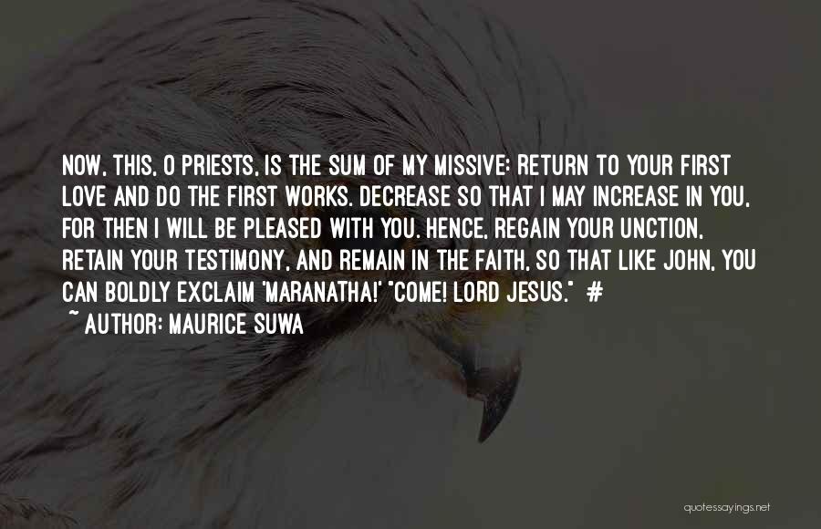 Lord Increase My Faith Quotes By Maurice Suwa