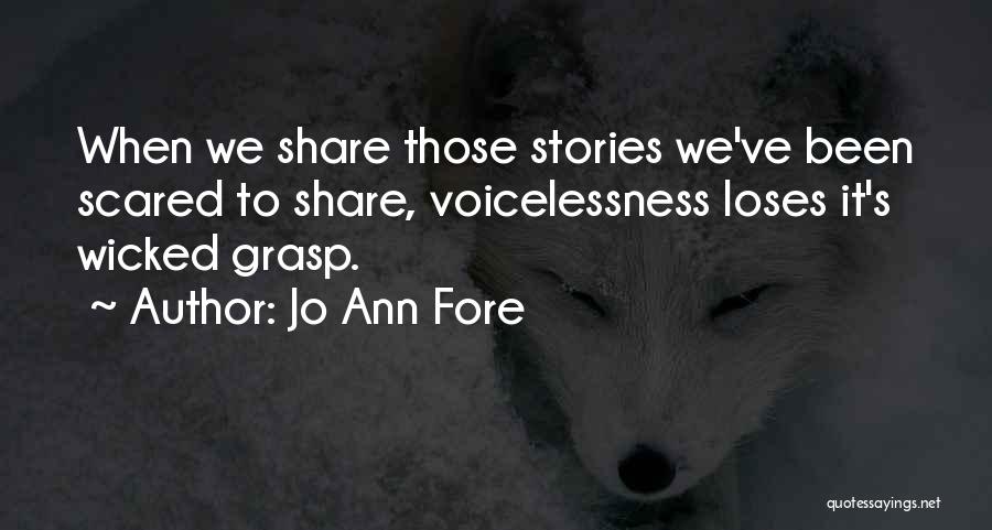 Loses Hope Quotes By Jo Ann Fore