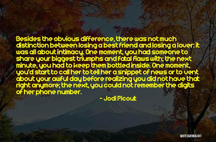 Losing A Friend And Lover Quotes By Jodi Picoult