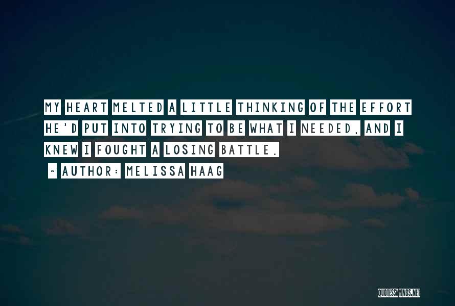 Losing Battle Quotes By Melissa Haag