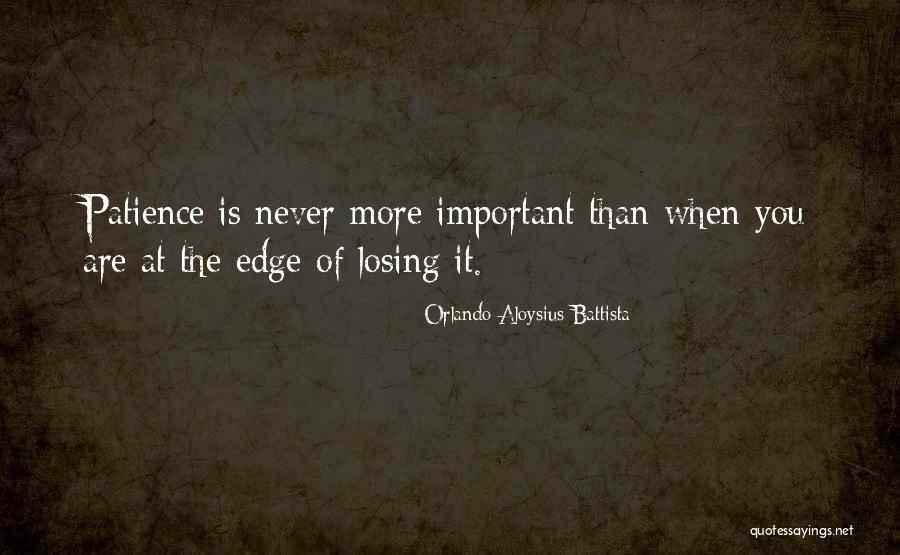 Losing Important Things Quotes By Orlando Aloysius Battista