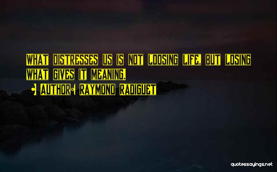 Losing The Meaning Of Life Quotes By Raymond Radiguet