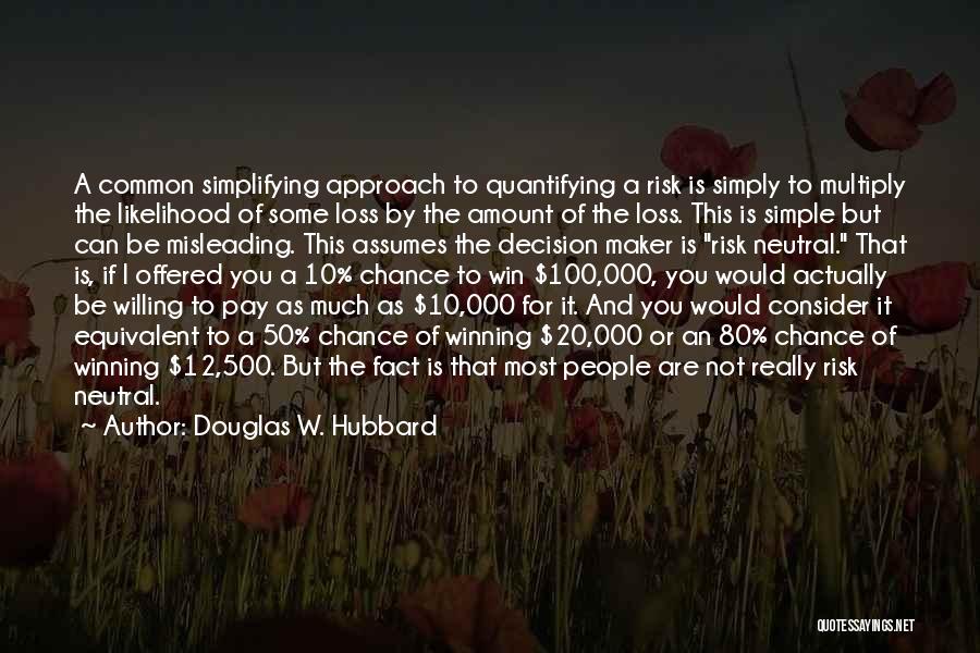 Loss And Win Quotes By Douglas W. Hubbard