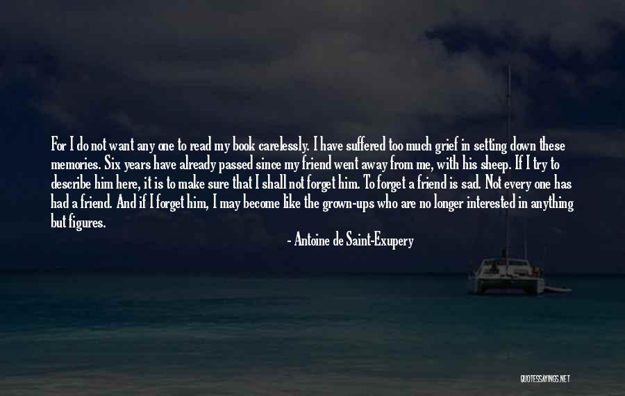 Lost Friend Sad Quotes By Antoine De Saint-Exupery