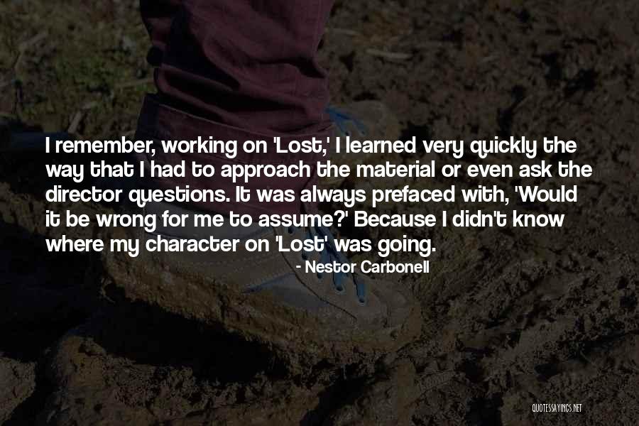 Lost Material Things Quotes By Nestor Carbonell