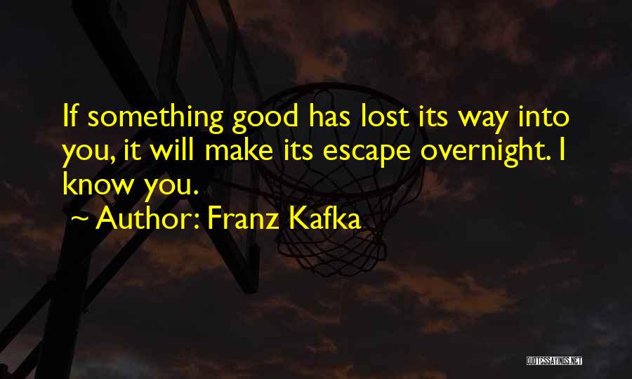 Lost Something Good Quotes By Franz Kafka