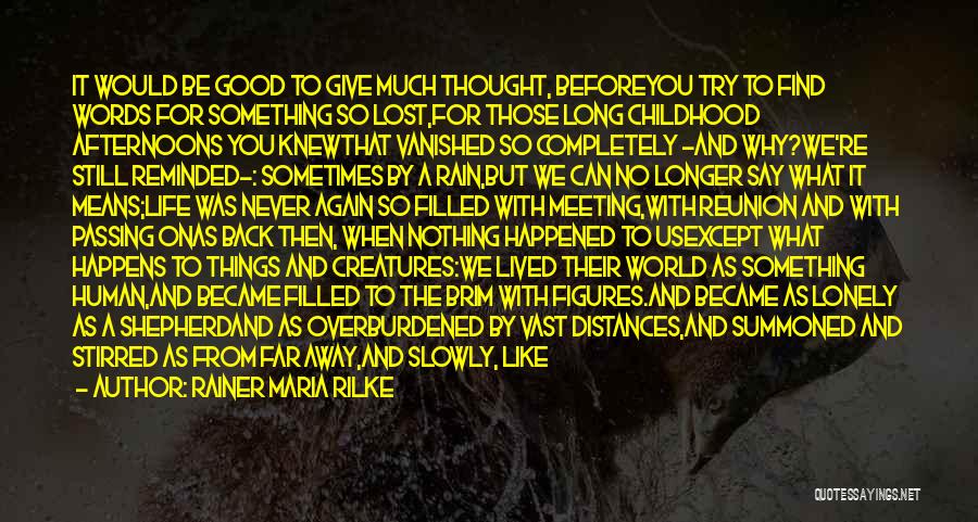 Lost Something Good Quotes By Rainer Maria Rilke