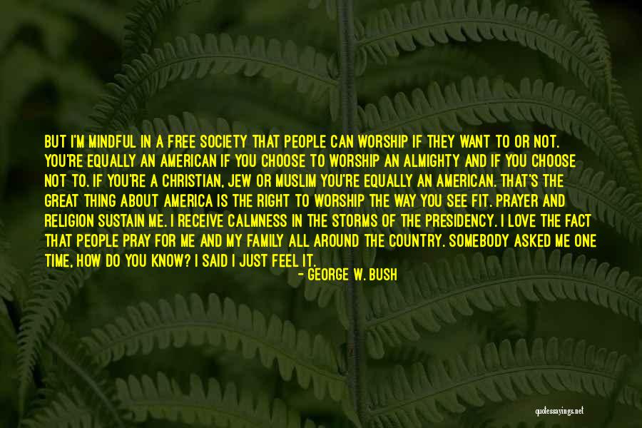 Love And Calmness Quotes By George W. Bush Love And Calmness Quotes By George W. Bush