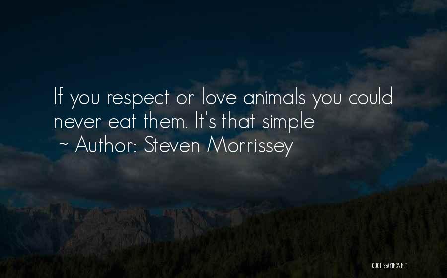 Love And Respect For Animals Quotes By Steven Morrissey