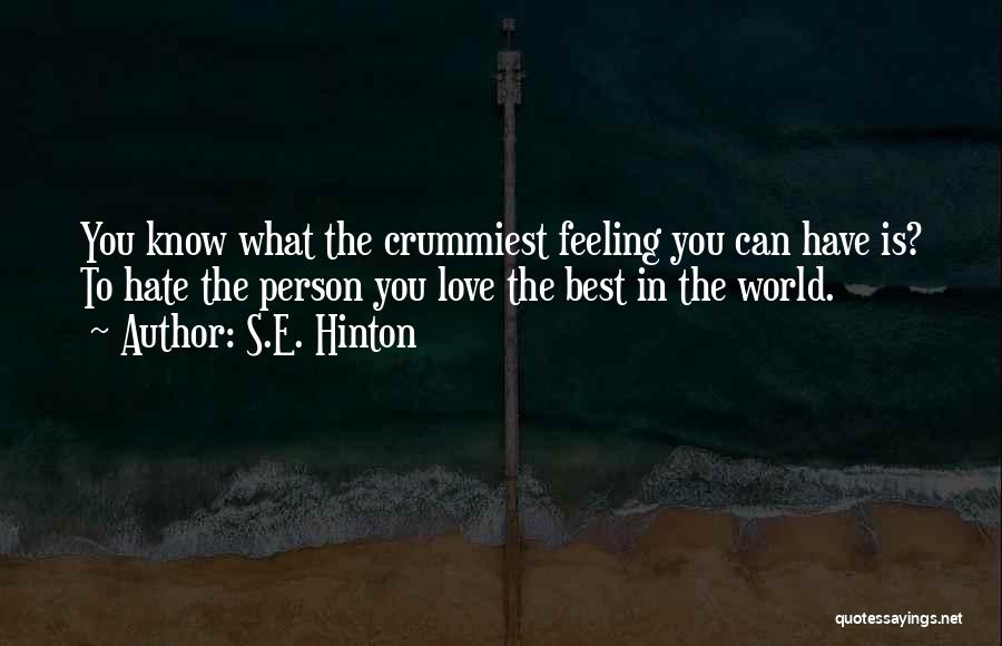 Love Best Feeling World Quotes By S.E. Hinton