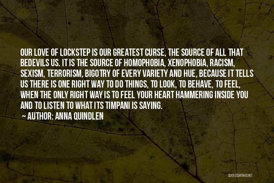 Love Bigotry Quotes By Anna Quindlen