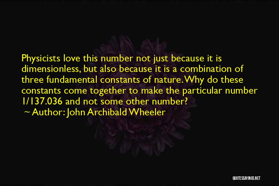Love Combination Quotes By John Archibald Wheeler