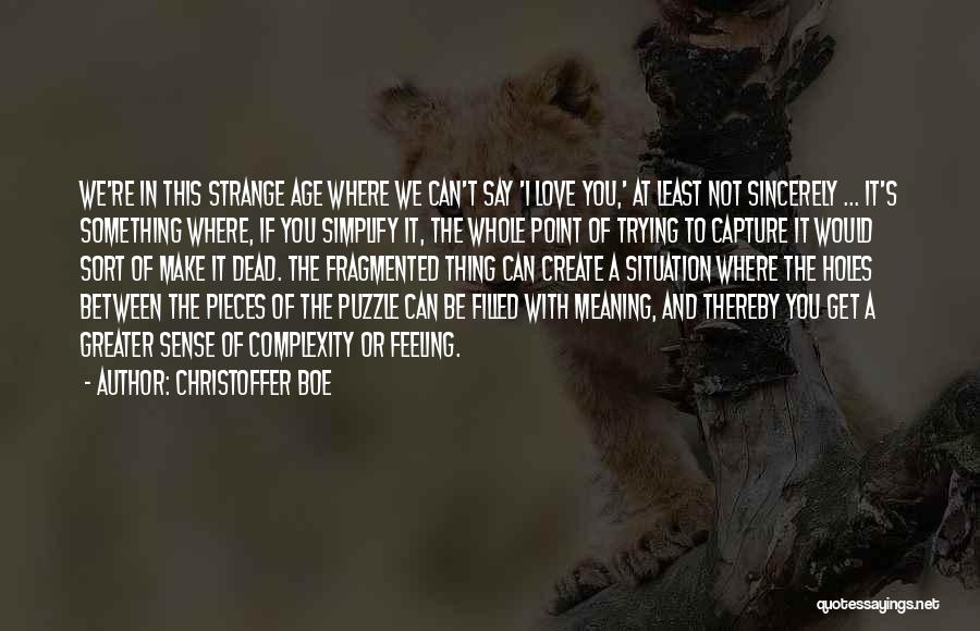 Love Complexity Quotes By Christoffer Boe