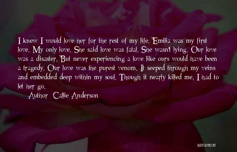 Love Disaster Quotes By Callie Anderson