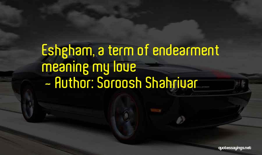 Love Endearment Quotes By Soroosh Shahrivar