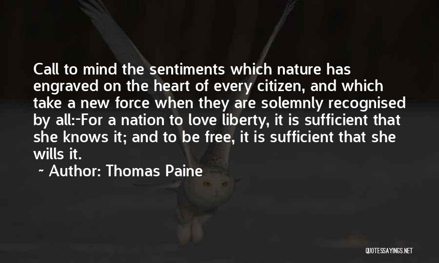 Love Engraved Quotes By Thomas Paine