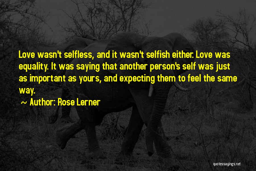 Love Equality Quotes By Rose Lerner