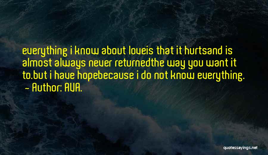 Love Hurts Always Quotes By AVA.