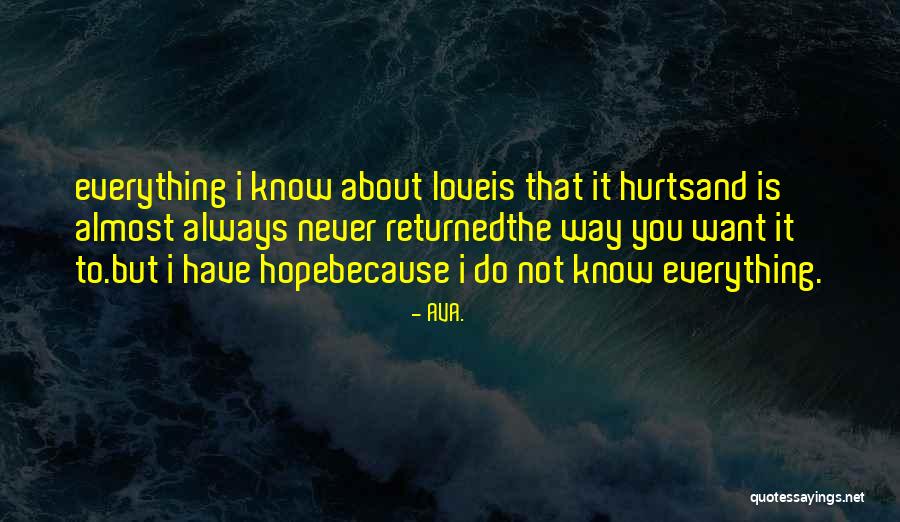 Love Hurts Always Quotes By AVA. Love Hurts Always Quotes By AVA.