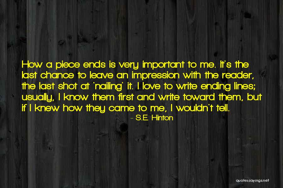 Love Impression Quotes By S.E. Hinton Love Impression Quotes By S.E. Hinton