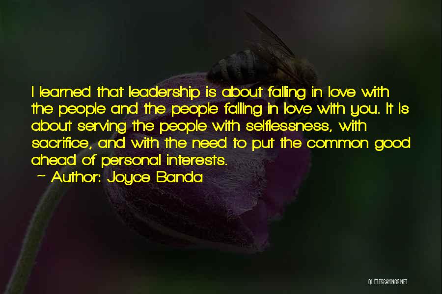 Love Is All About Sacrifice Quotes By Joyce Banda