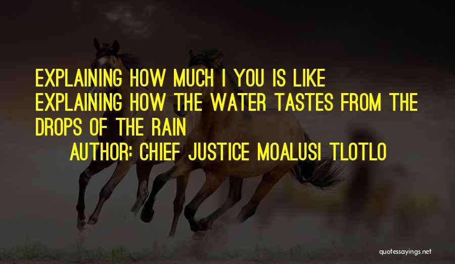 Love Is Like Water Quotes By Chief Justice Moalusi Tlotlo