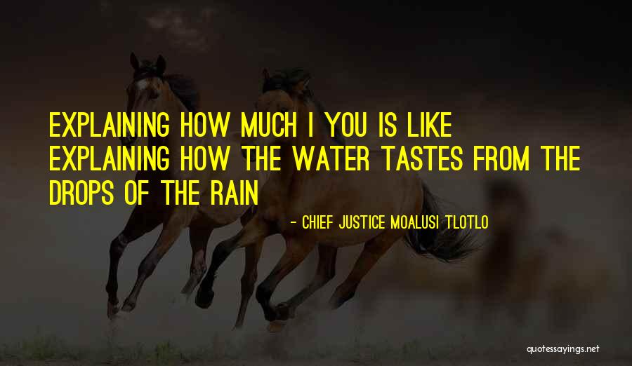 Love Is Like Water Quotes By Chief Justice Moalusi Tlotlo