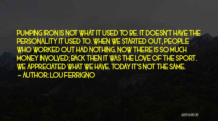 Love Is Not Money Quotes By Lou Ferrigno