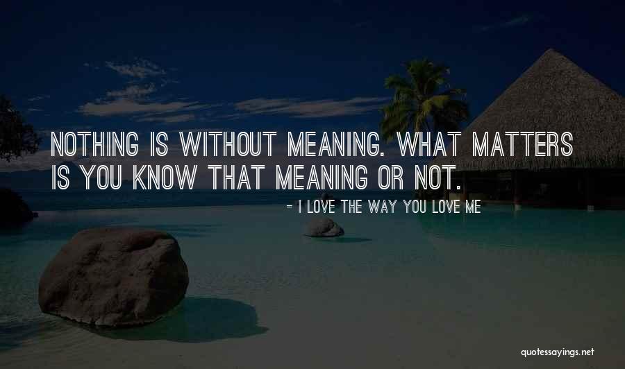 Love Is Nothing Without You Quotes By I Love The Way You Love Me Love Is Nothing Without You Quotes By I Love The Way You Love Me