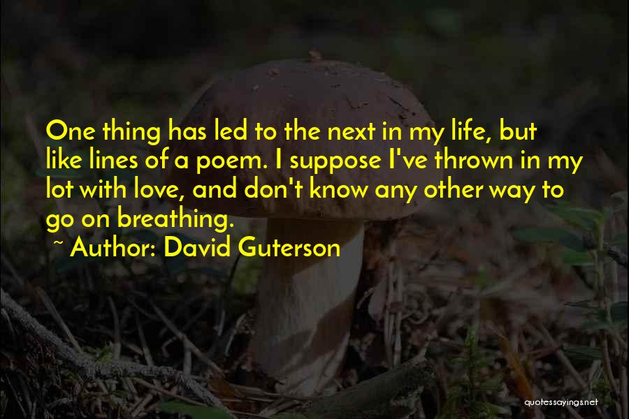 Love Lines Quotes By David Guterson