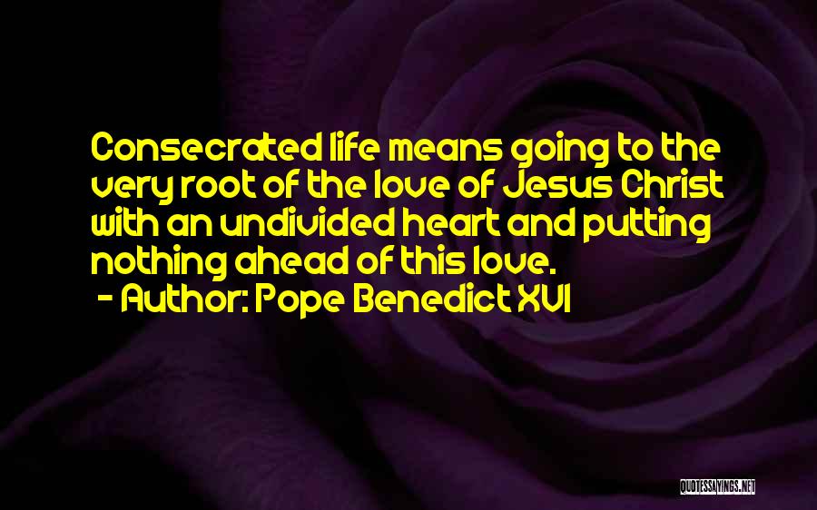 Love Means Life Quotes By Pope Benedict XVI
