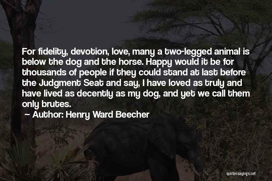 Love My Horse Quotes By Henry Ward Beecher