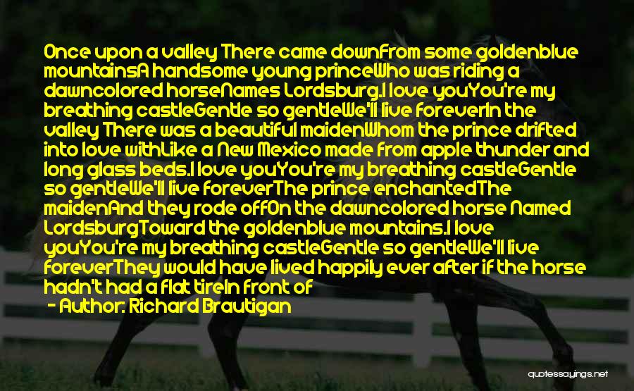 Love My Horse Quotes By Richard Brautigan