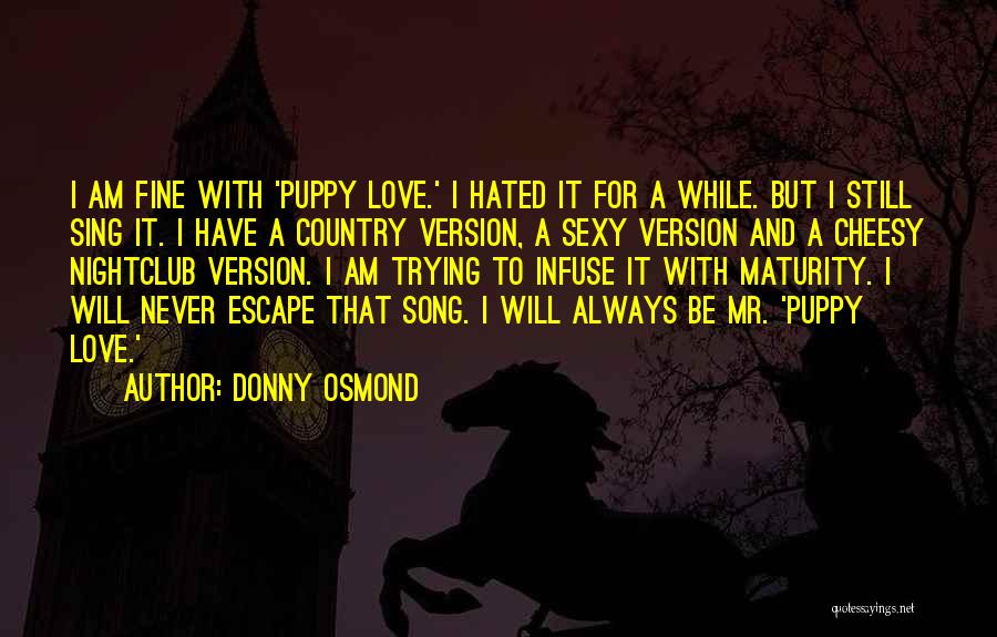 Love Not Cheesy Quotes By Donny Osmond