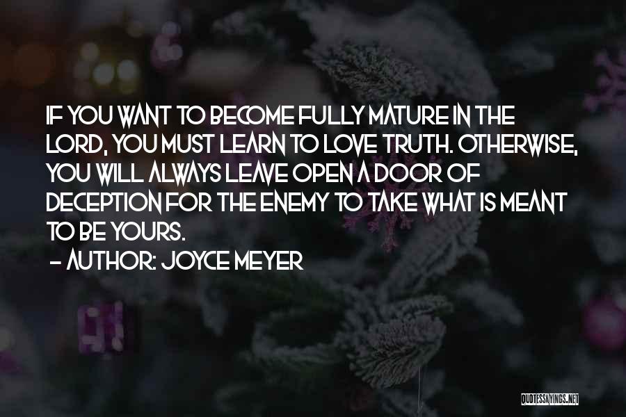 Love Open Door Quotes By Joyce Meyer