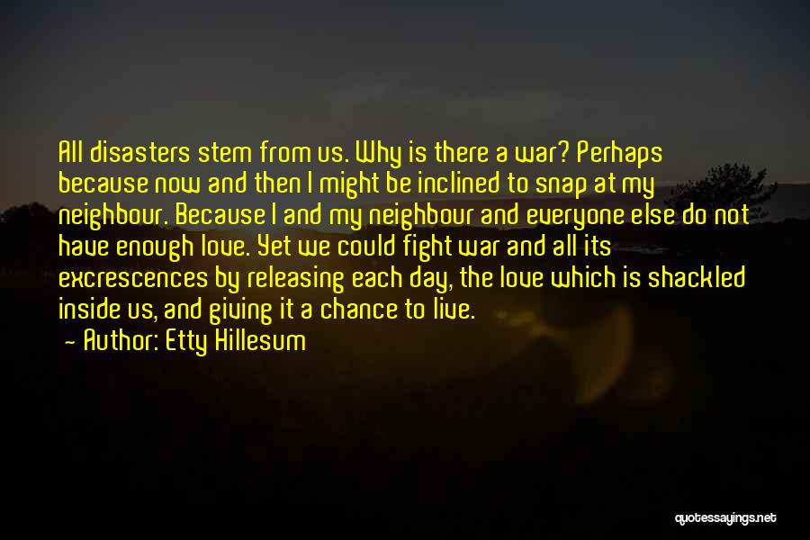 Love Other Disasters Quotes By Etty Hillesum