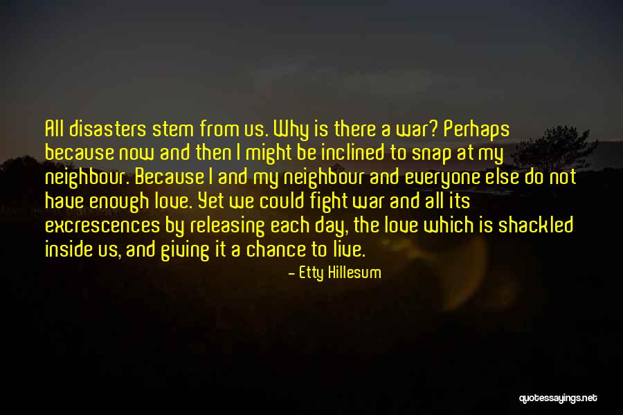 Love Other Disasters Quotes By Etty Hillesum